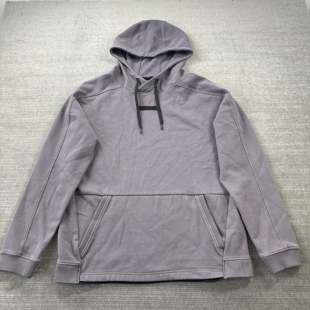 UNRL Hoodie Sweater Mens M Gray Stretch Crossover Sweatshirt Pockets Athleisure